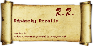 Répászky Rozália névjegykártya